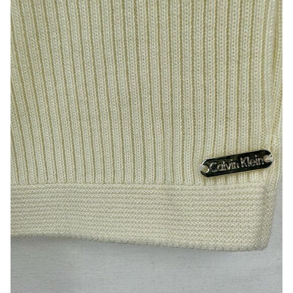Calvin Klein Women's Full Zip Long Sleeve Sweater Size L‎ Cream - Picture 3 of 6